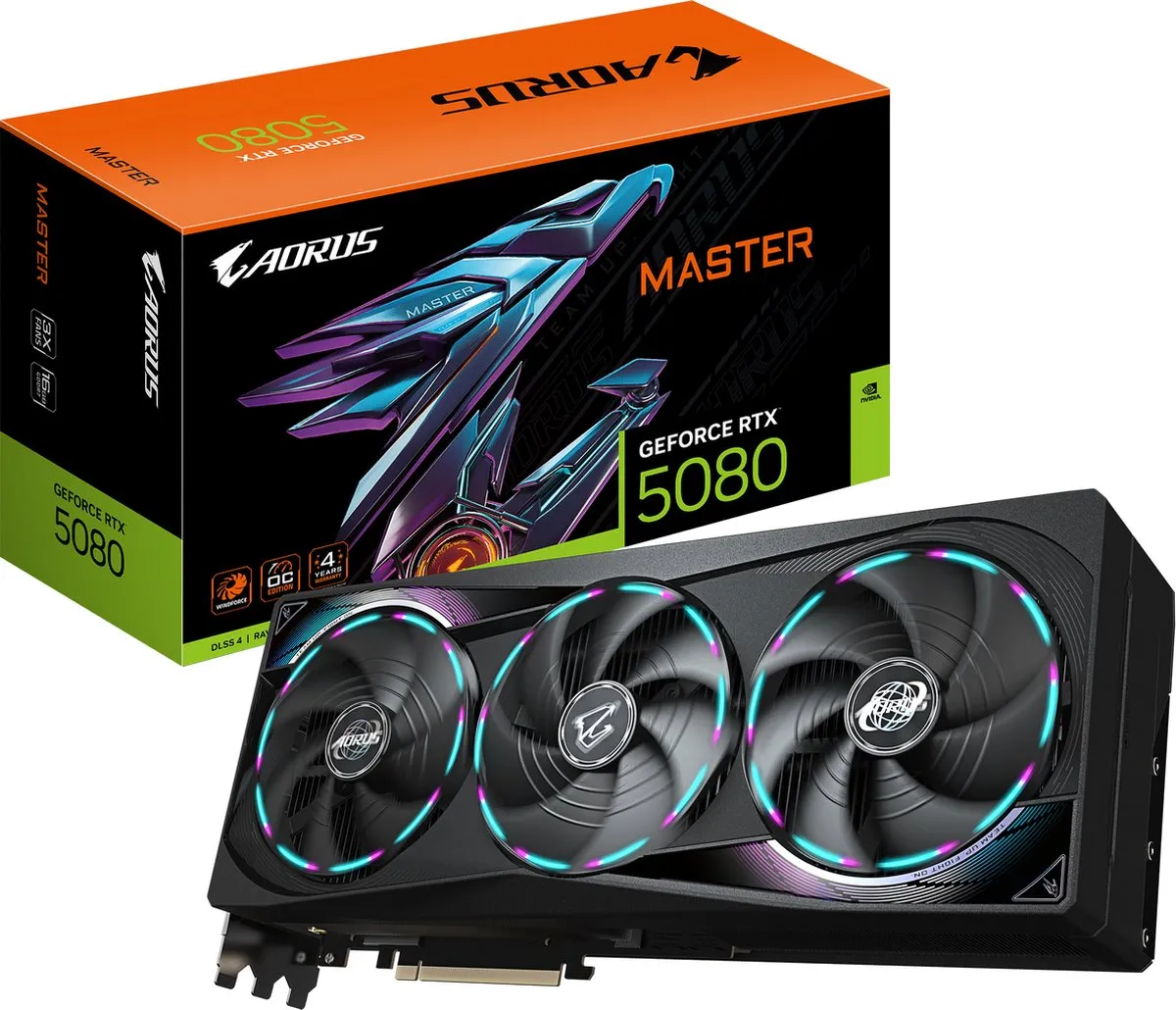 Gigabyte GeForce RTX 5080 AORUS MASTER 16G Videokaart