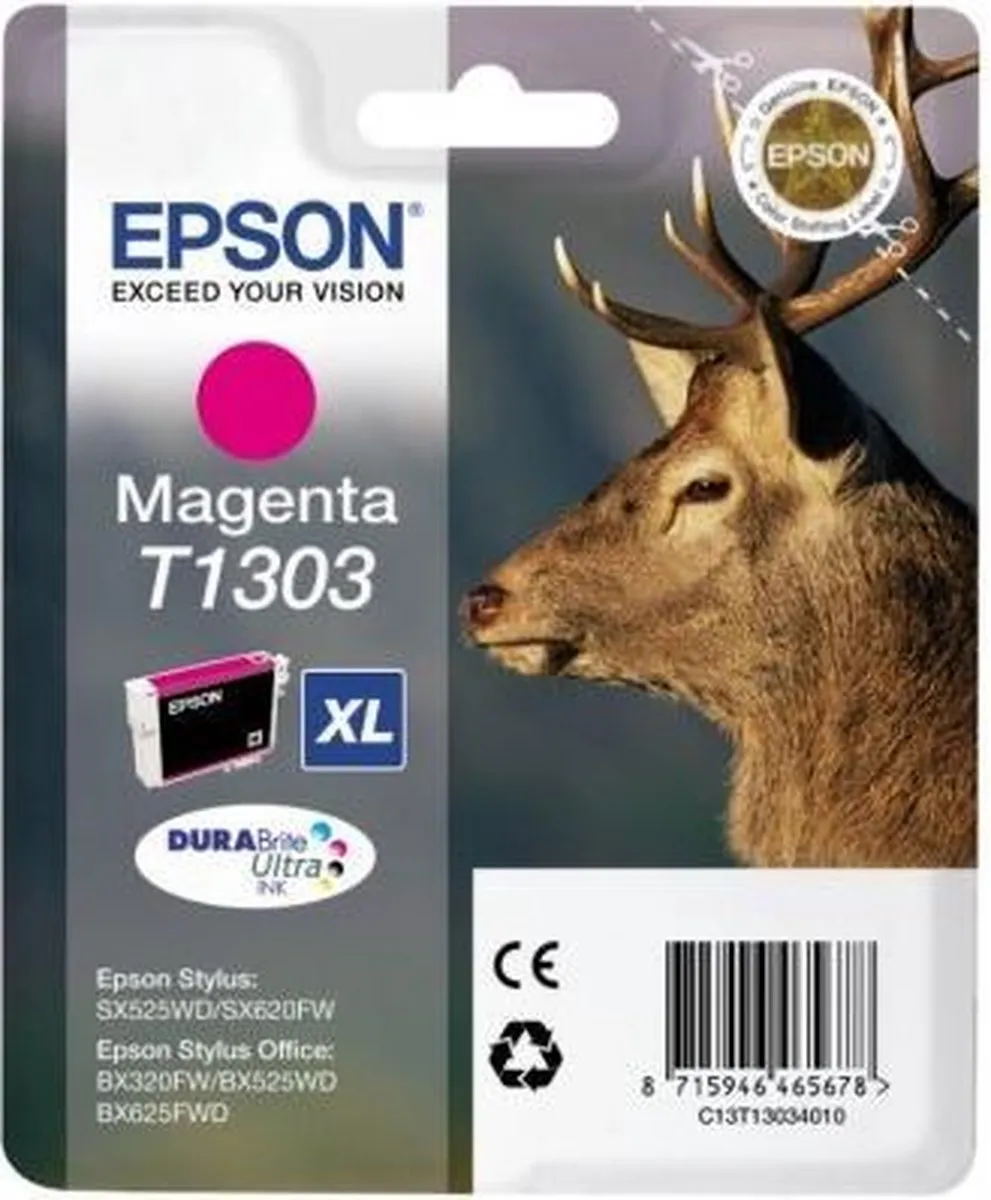 Epson T1303 C13T13034010 Magenta Inktcartridge 10.1ml