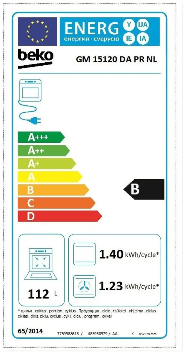 Beko GM15120DAPRNL Gasfornuis - 5 Kookzones - Zwart