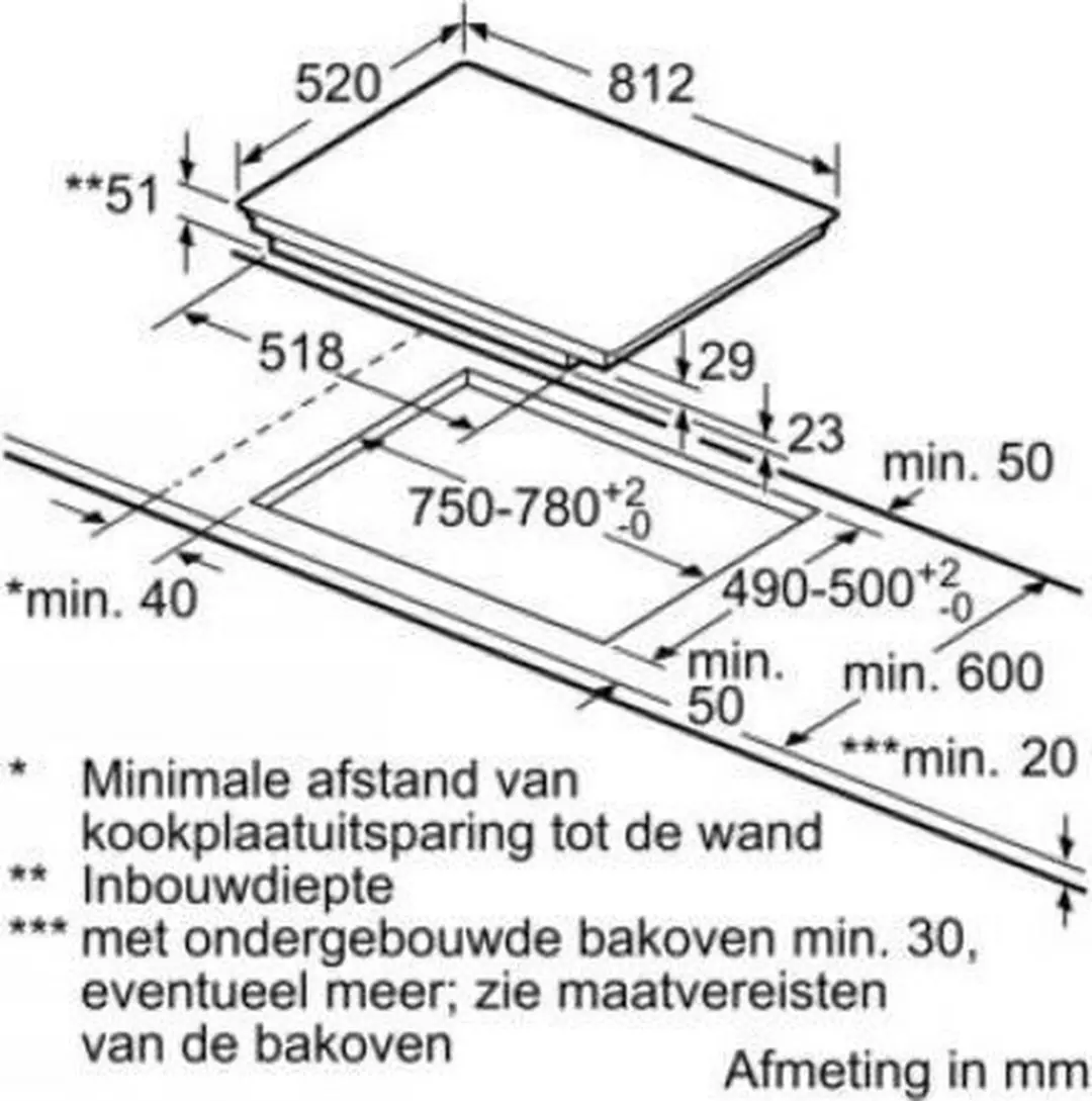 Siemens EX875LYC1E Inbouw Inductiekookplaat - 4 Zones - Zwart