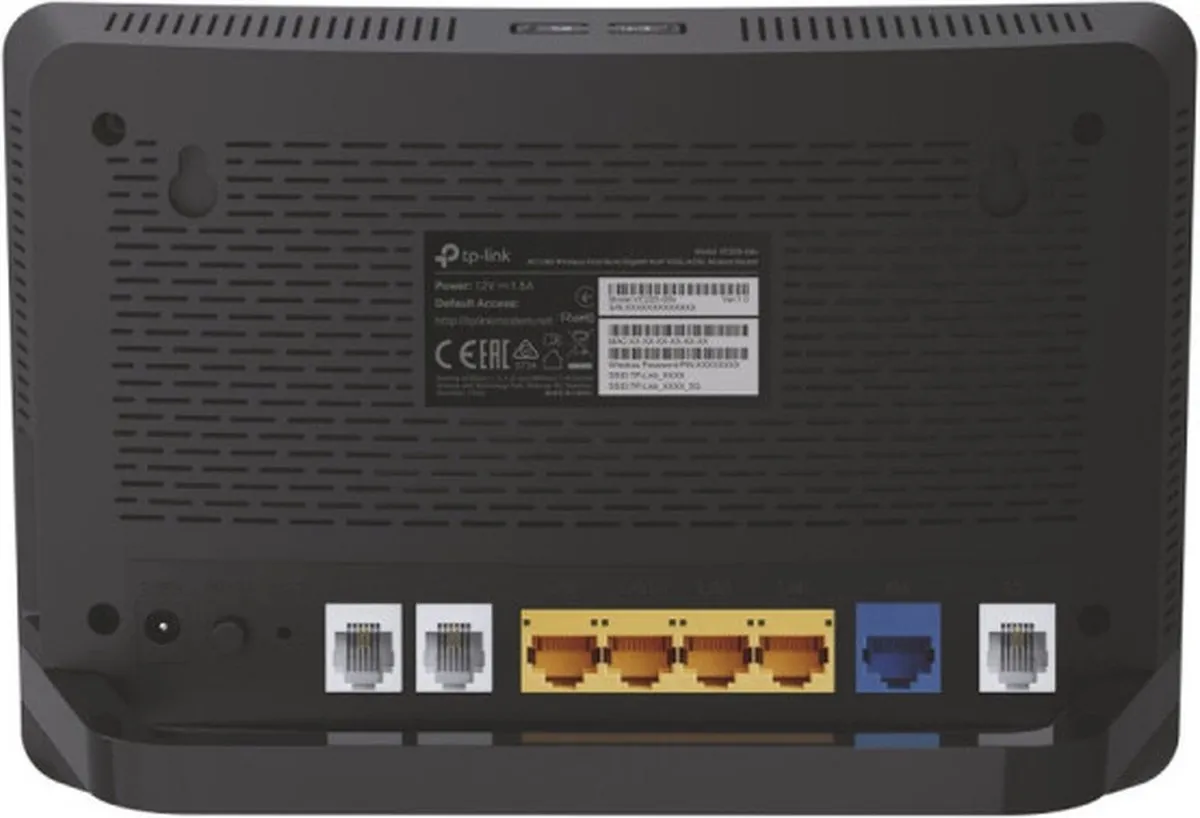 TP-Link Archer VR1210v Router - 4x Gigabit LAN - USB 3.0 - Zwart
