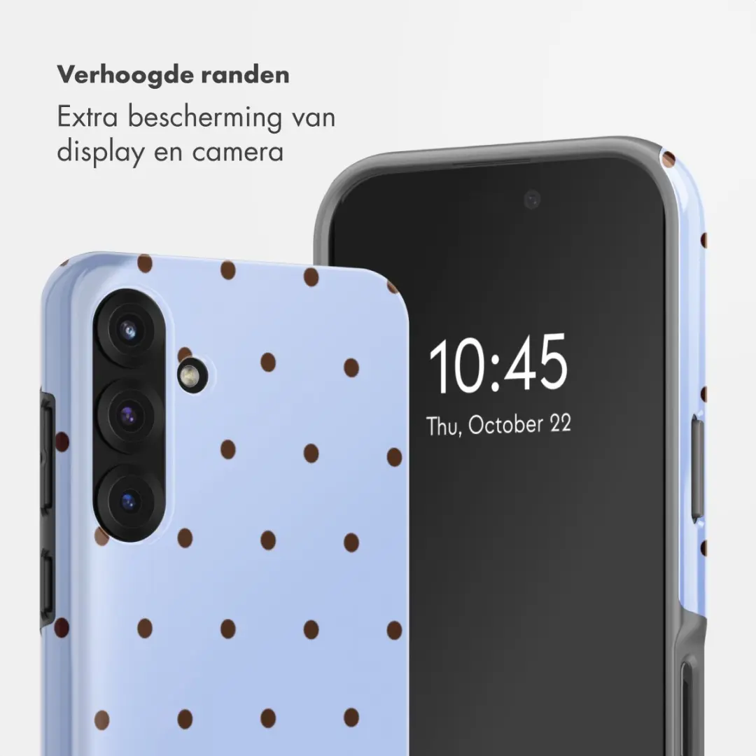 Selencia Hoesje Samsung Galaxy S25 FE - Lichtblauw - Happy Dots Digital Sky