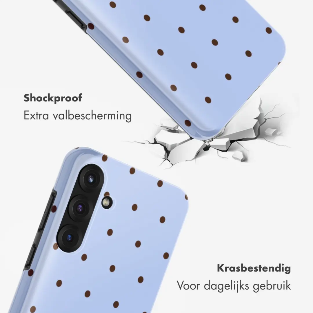 Selencia Hoesje Samsung Galaxy S25 FE - Lichtblauw - Happy Dots Digital Sky