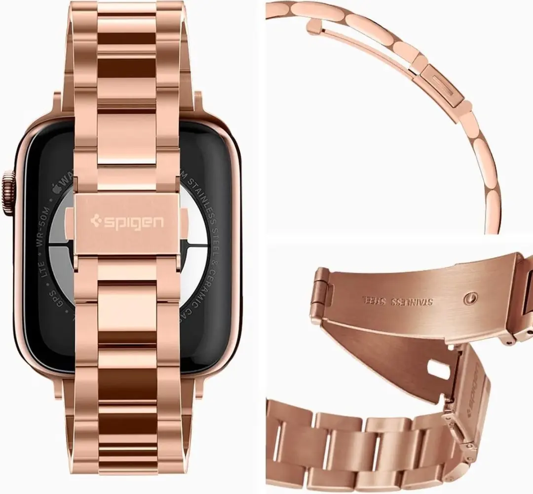 Spigen Modern Fit Roestvrijstalen Bandje Apple Watch 38mm - Roségoud - afbeelding 6 van 6
