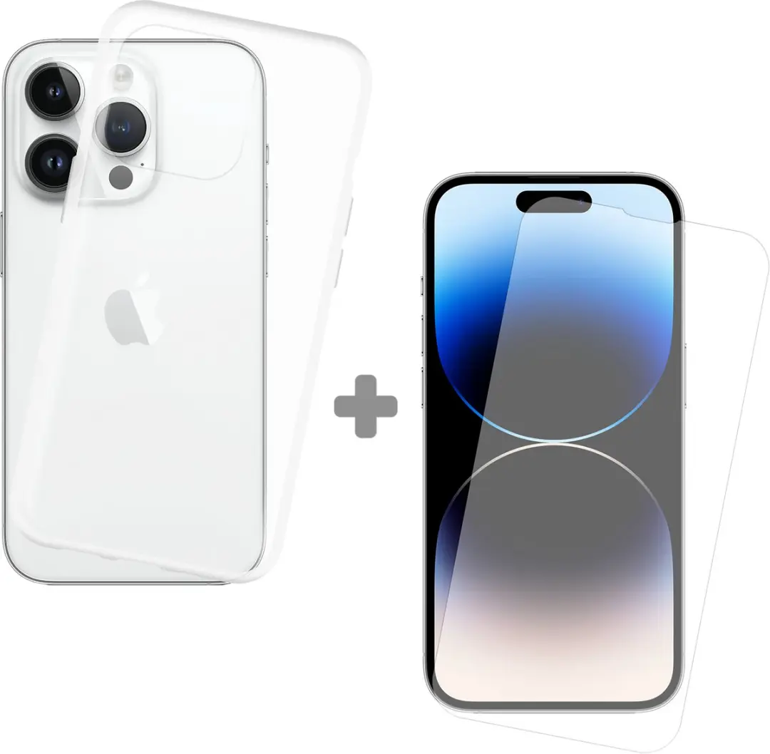 Just in Case iPhone 14 Pro Hoesje + Tempered Glas