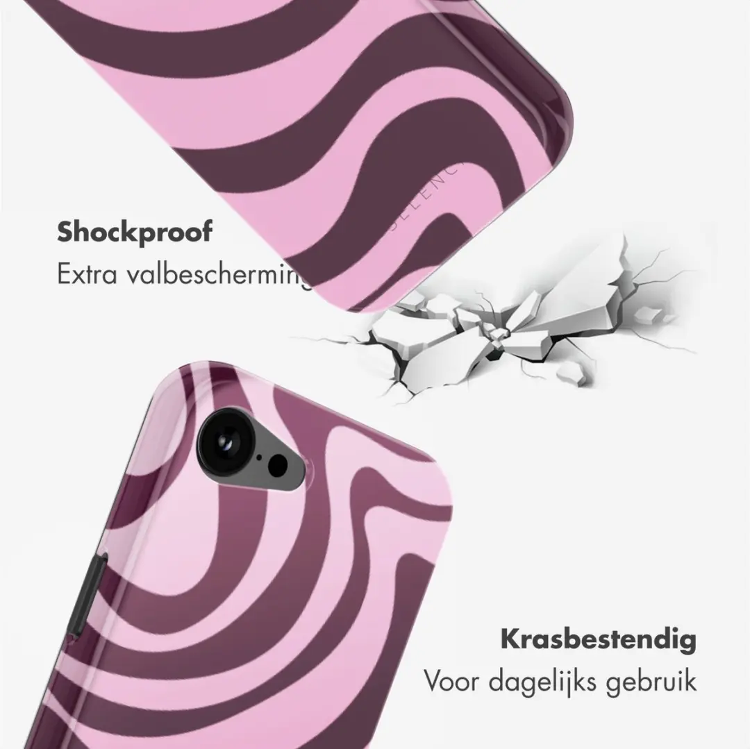 Selencia Hoesje iPhone 17e/16e - MagSafe - Wavy Swirl Pink Plum
