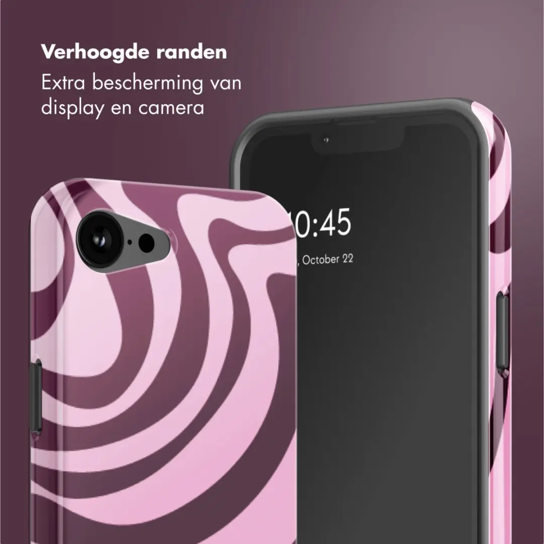 Selencia Hoesje iPhone 17e/16e - MagSafe - Wavy Swirl Pink Plum