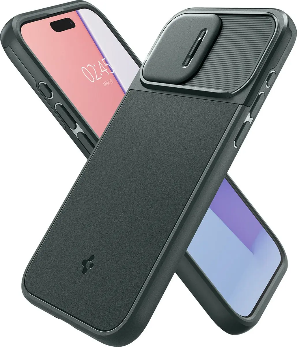 Spigen Optik Armor MagFit ACS06739 Hoesje - iPhone 15 Pro - Groen