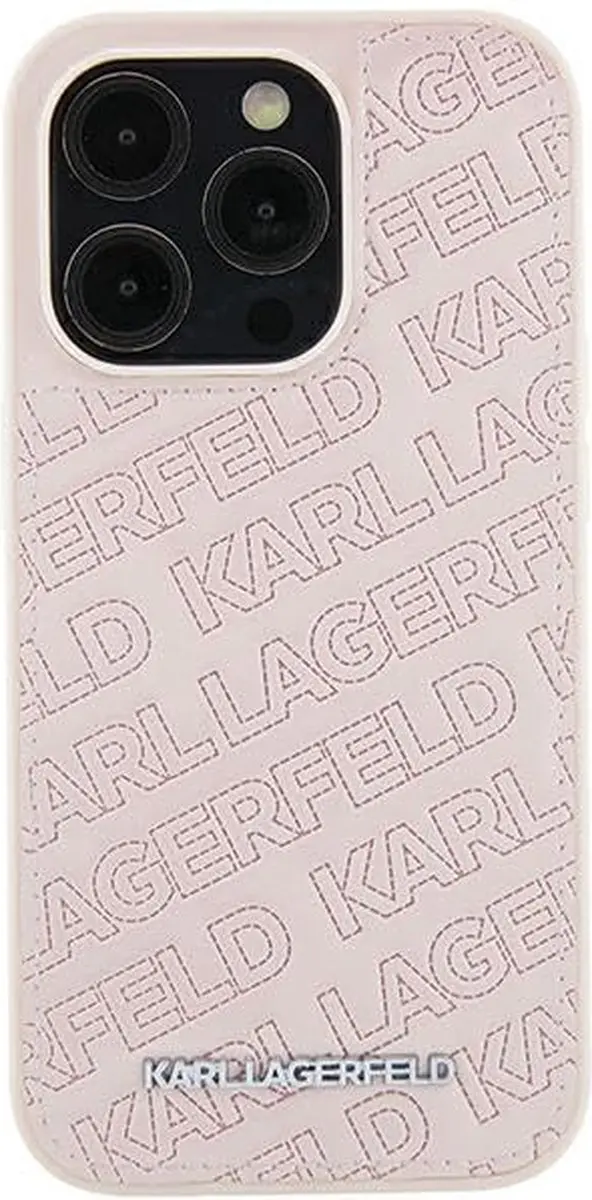 Karl Lagerfeld Quilted Pattern Back Case - iPhone 15 - Roze