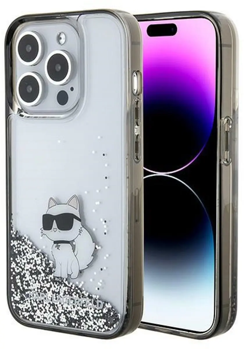 Karl Lagerfeld Liquid Glitter iPhone 15 Pro Hoesje