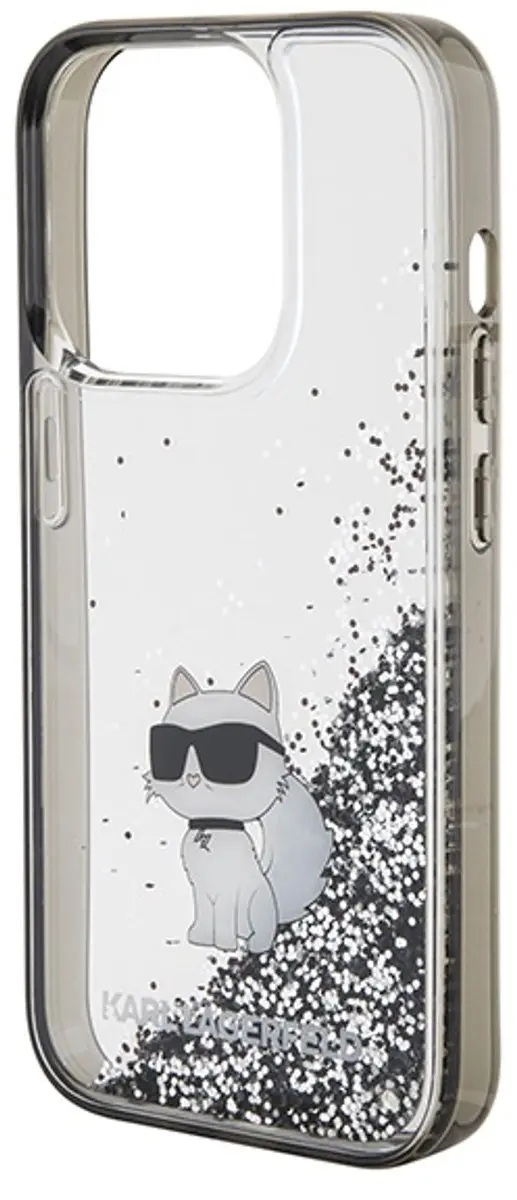 Karl Lagerfeld Liquid Glitter iPhone 15 Pro Hoesje - Transparant Groen