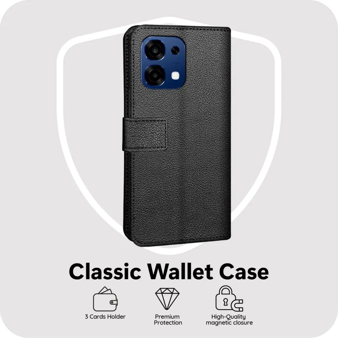 Just in Case Bookcase Classic Oppo A6 Pro Hoesje - Zwart - 2 Pasjes