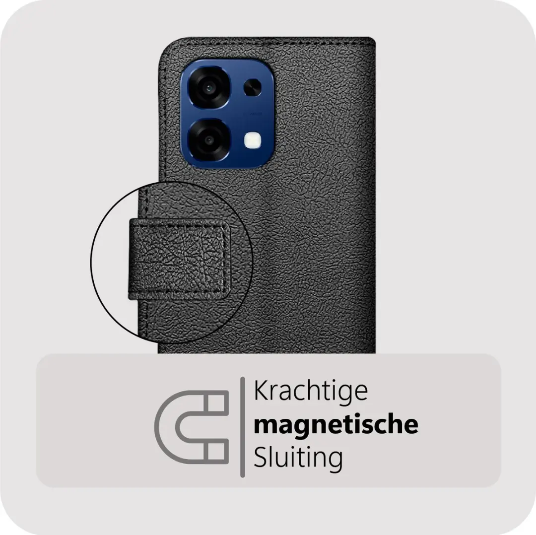 Just in Case Bookcase Classic Oppo A6 Pro Hoesje - Zwart - 2 Pasjes