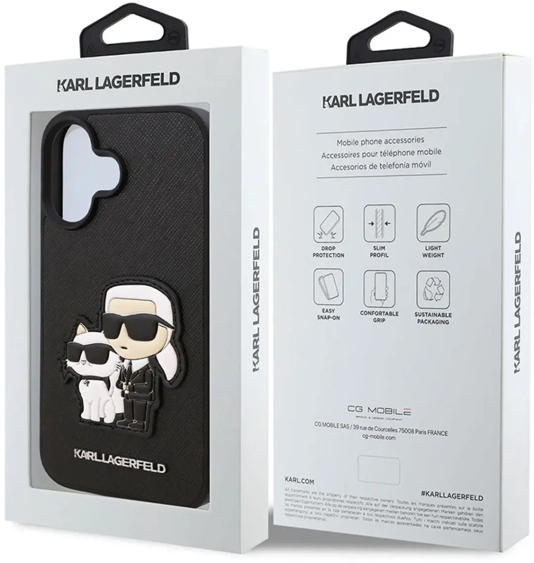Karl Lagerfeld KLHCP16MSANKCPK Beschermhoes iPhone 16 Plus - Zwart