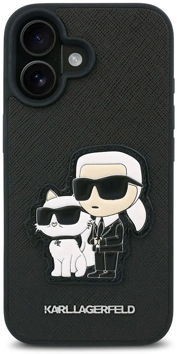 Karl Lagerfeld KLHCP16MSANKCPK Beschermhoes iPhone 16 Plus - Zwart
