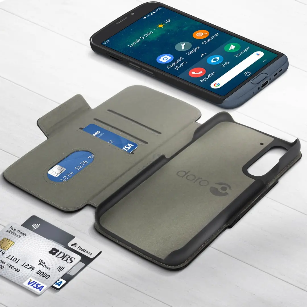 Doro 8050 Wallet Case - Samsung Galaxy A90 5G - Black - afbeelding 6 van 6