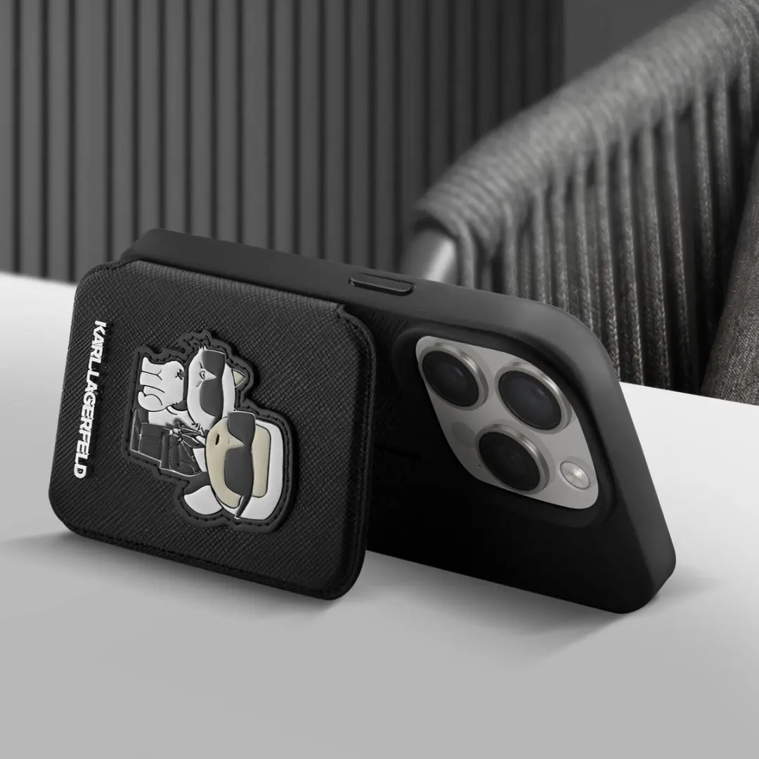 Karl Lagerfeld iPhone 15 Pro Hoesje Saffiano - Zwart - 3666339169251