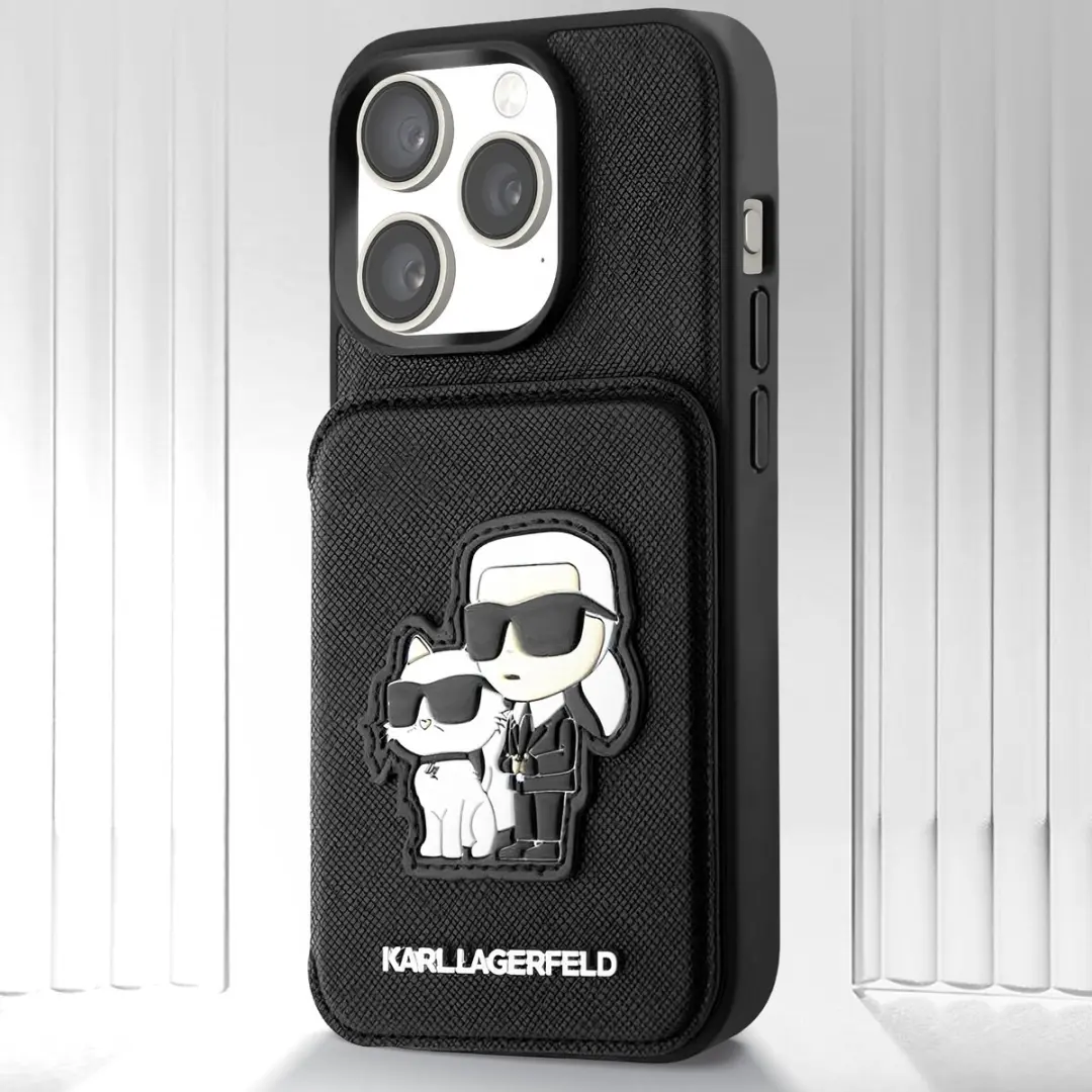 Karl Lagerfeld iPhone 15 Pro Hoesje Saffiano - Zwart - 3666339169251
