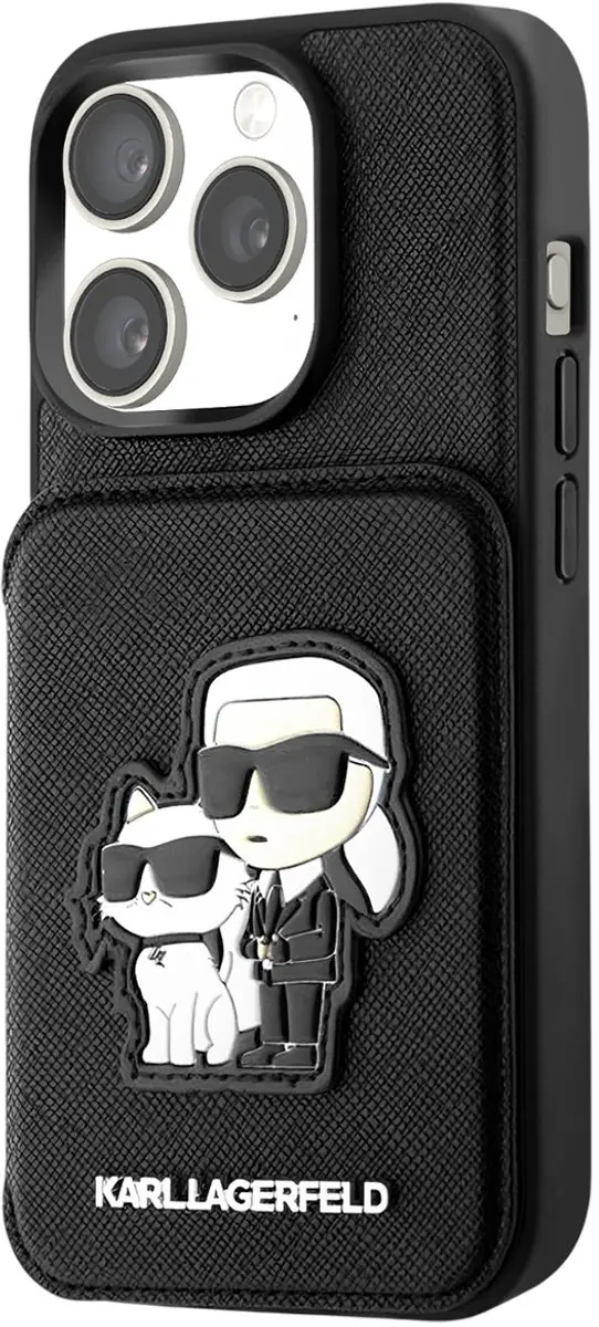Karl Lagerfeld iPhone 15 Pro Hoesje Saffiano - Zwart - 3666339169251 - afbeelding 6 van 6