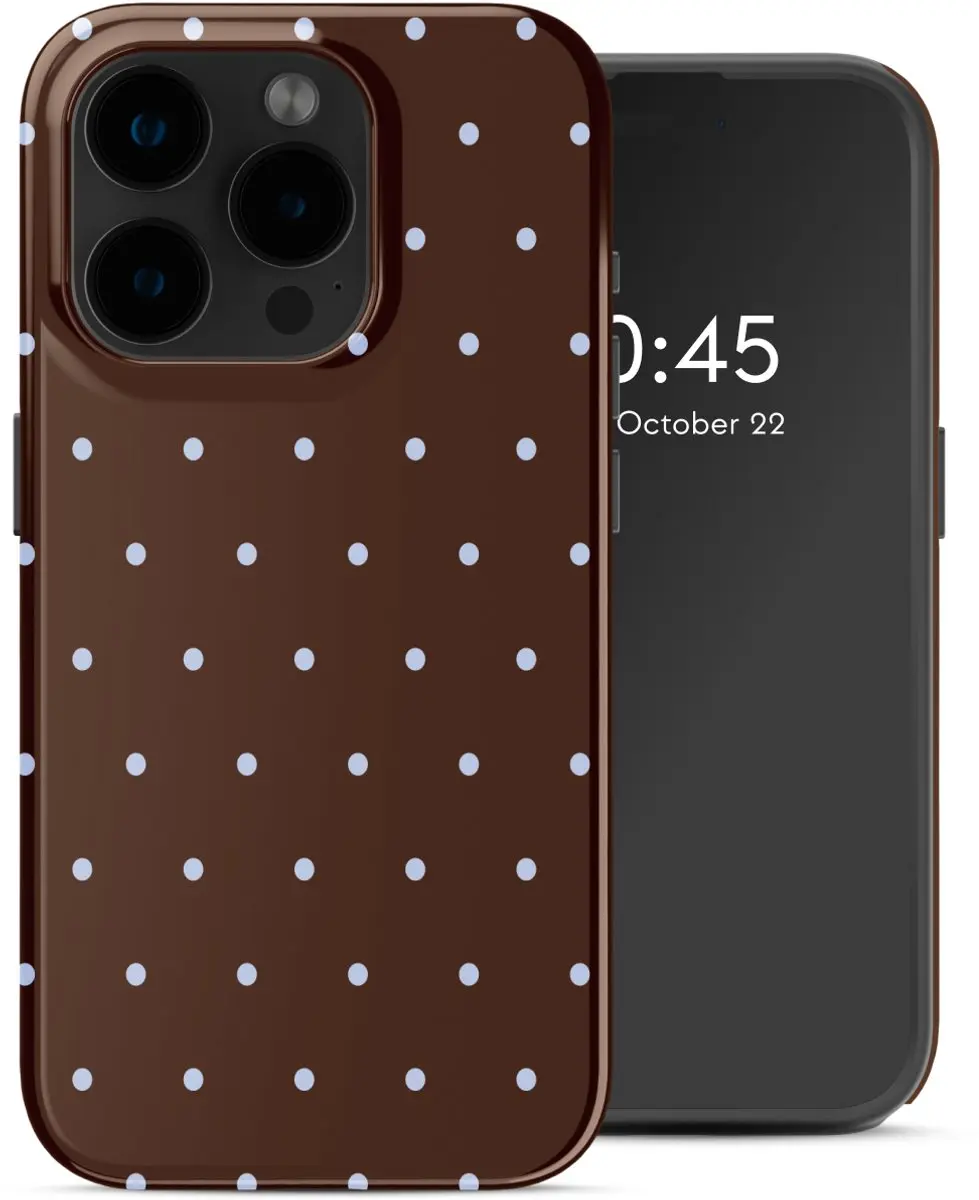 Selencia Hoesje iPhone 15 Pro Happy Dots Chocolate