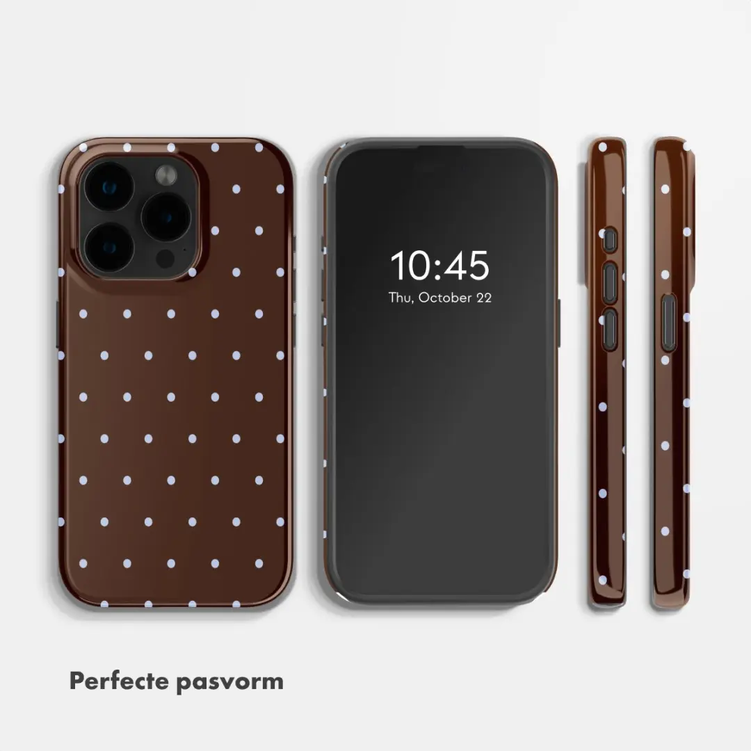 Selencia Hoesje iPhone 15 Pro Happy Dots Chocolate