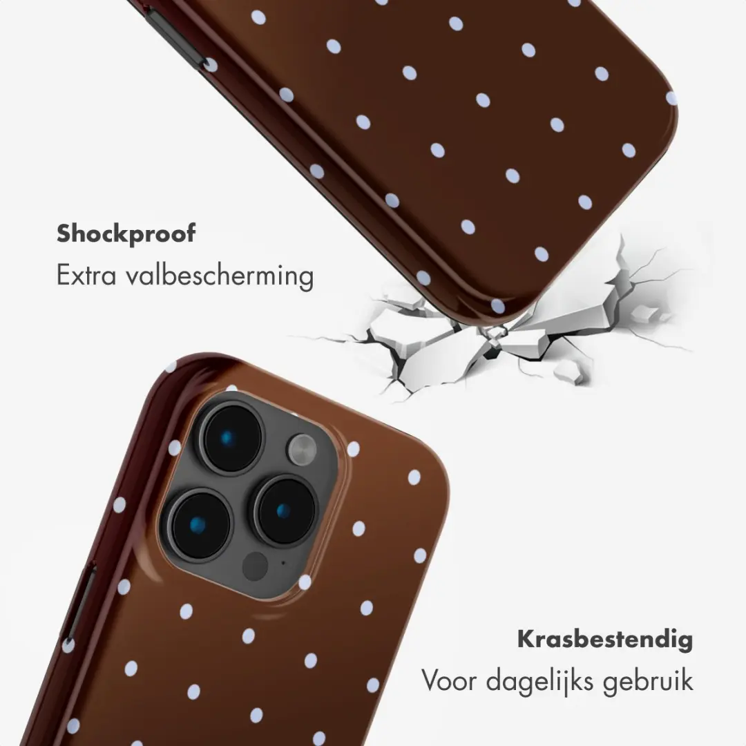 Selencia Hoesje iPhone 15 Pro Happy Dots Chocolate