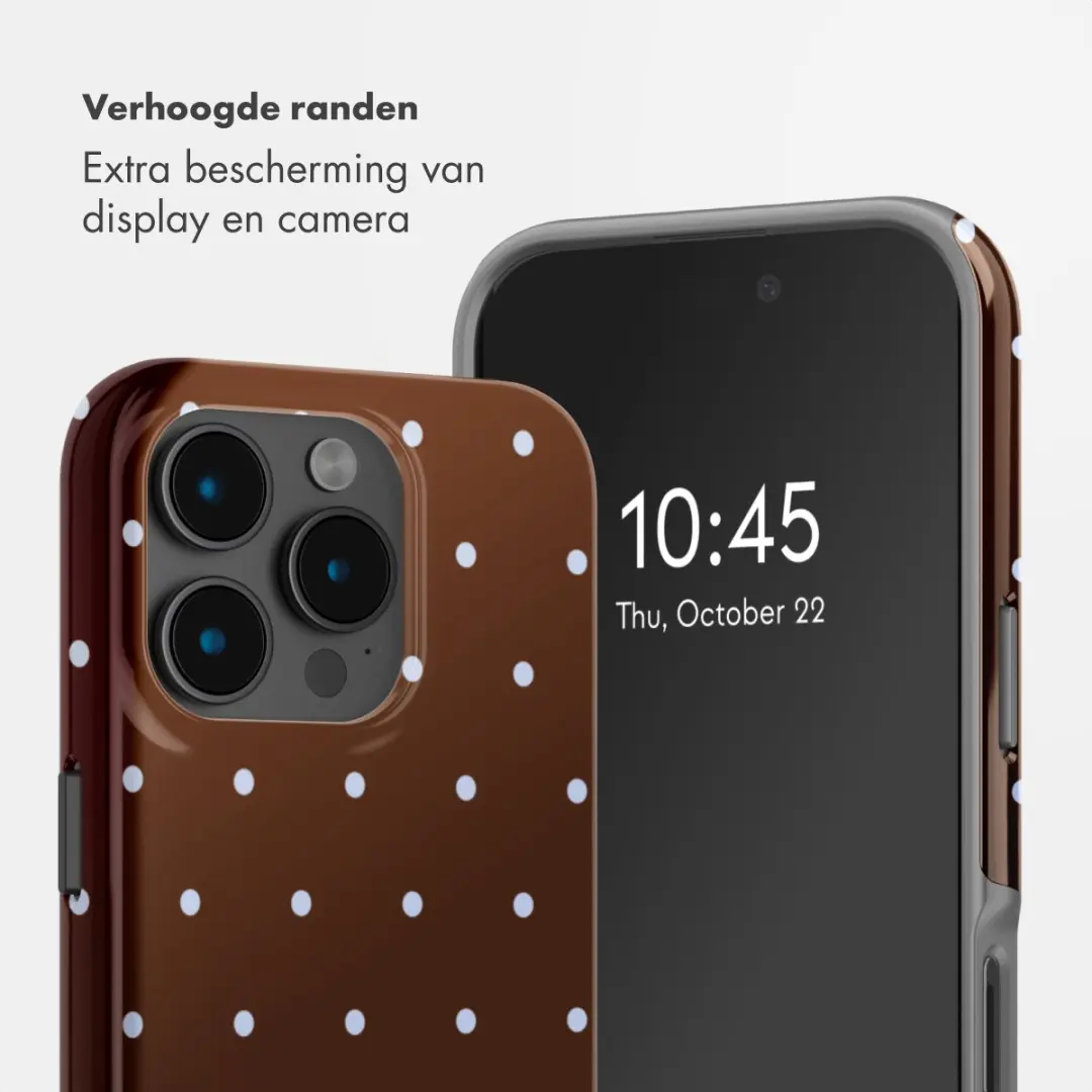 Selencia Hoesje iPhone 15 Pro Happy Dots Chocolate
