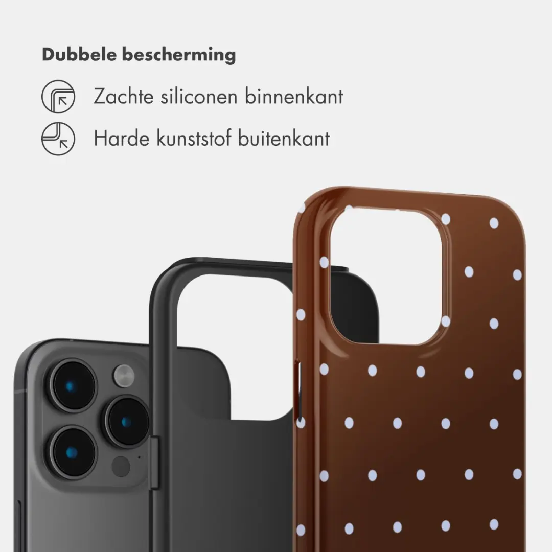 Selencia Hoesje iPhone 15 Pro Happy Dots Chocolate