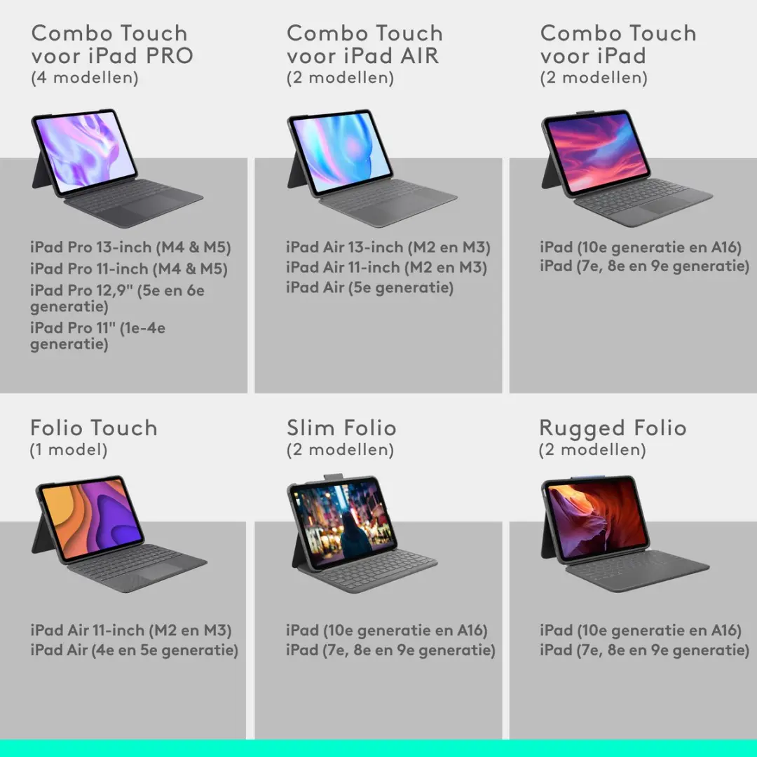 Logitech Combo Touch iPad Pro 11" (M4) Toetsenbord - Grijs