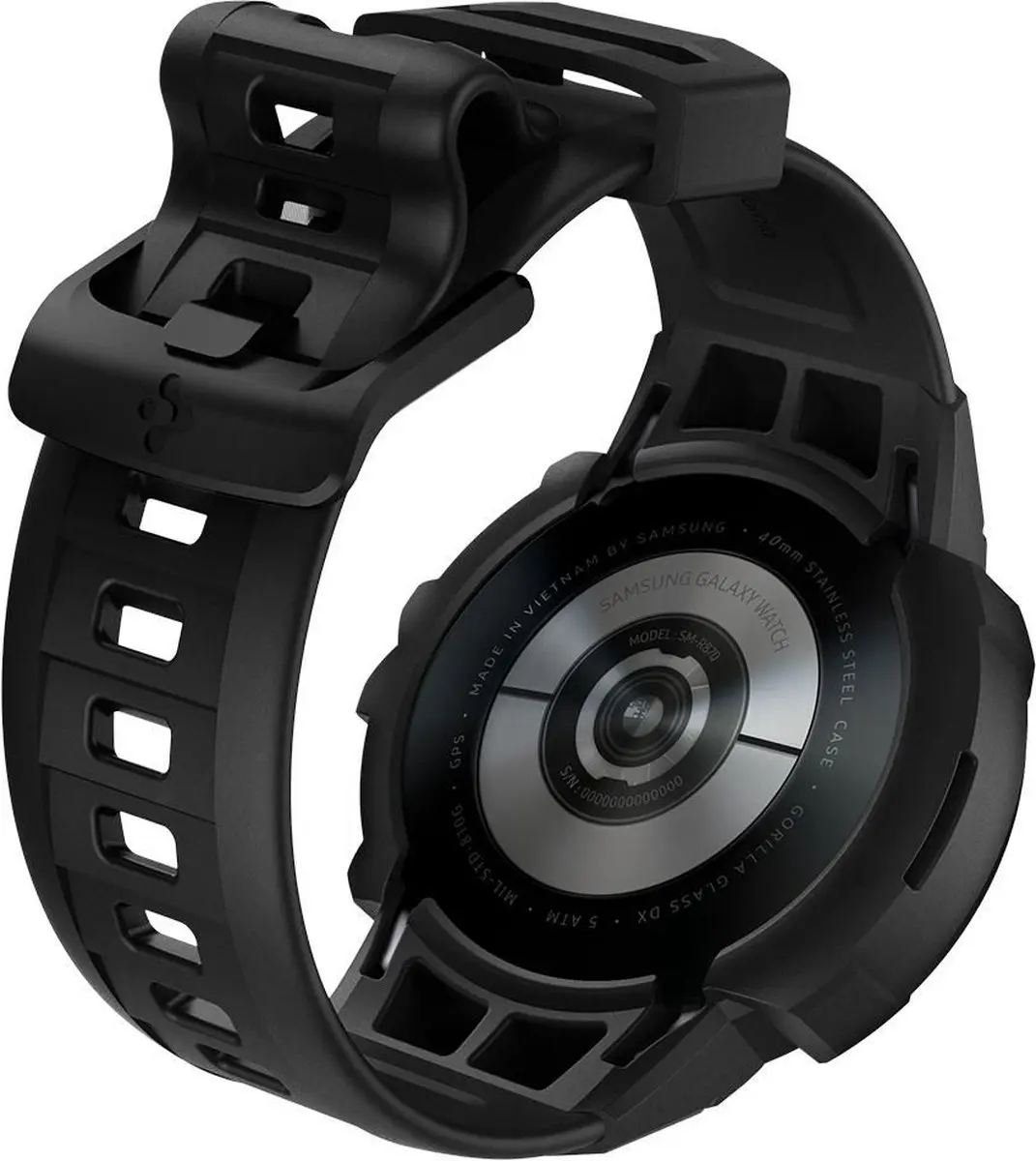 Spigen Rugged Armor Pro ACS03165 - Samsung Galaxy Watch 4 40mm - Zwart - afbeelding 6 van 6