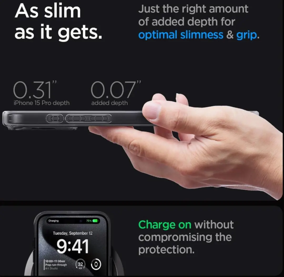 Spigen Ultra Hybrid Zero One MagFit iPhone 15 Pro - Grijs - ACS06721
