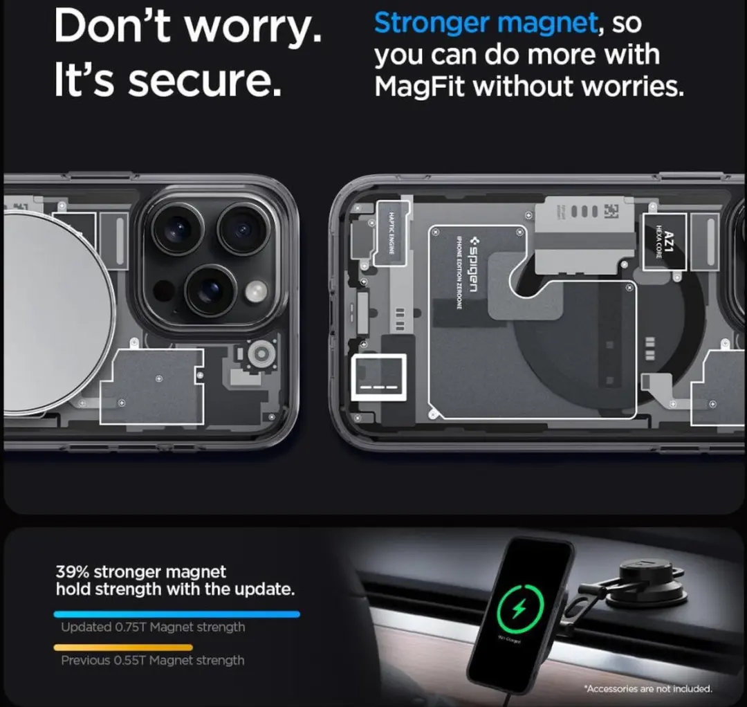 Spigen Ultra Hybrid Zero One MagFit iPhone 15 Pro - Grijs - ACS06721
