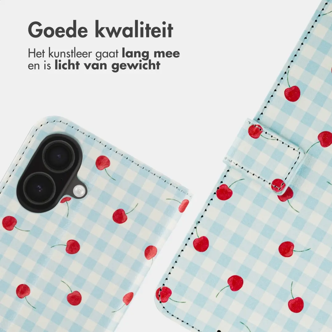 Imoshion Hoesje iPhone 16 Cherry Check - 3 Pasjes
