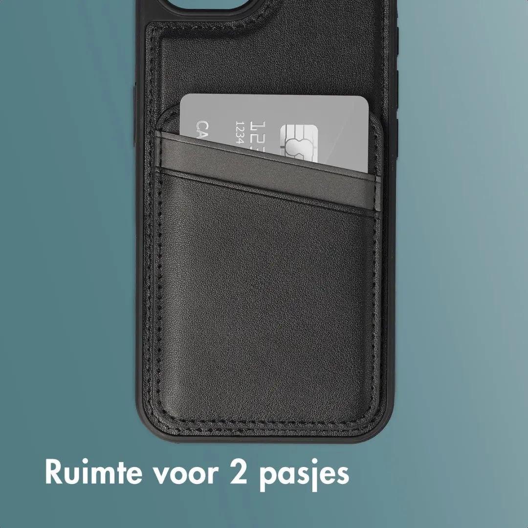 Imoshion Hoesje iPhone 16/17 - Backcover met kaarthouder en stand - Zwart
