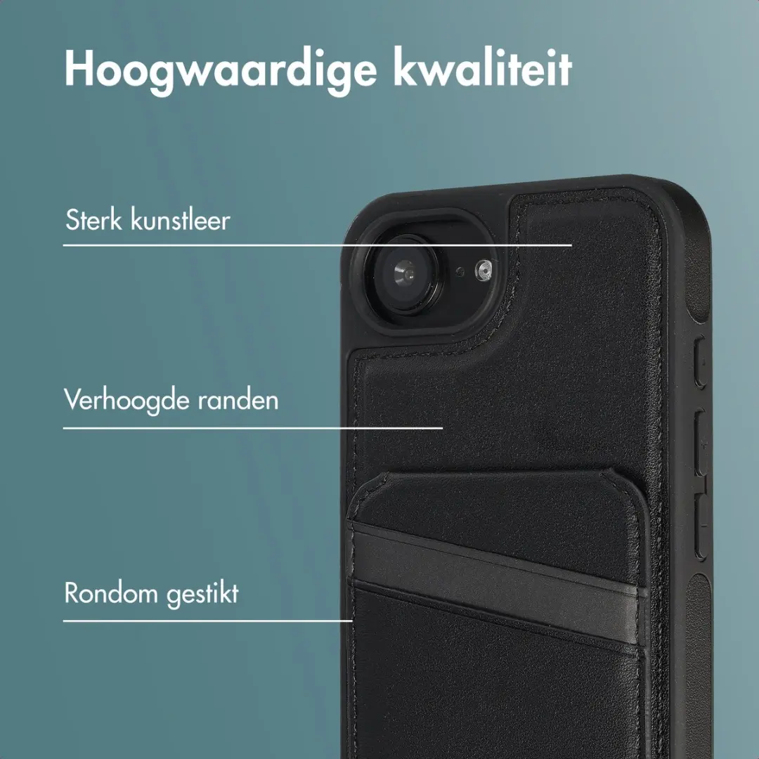 Imoshion Hoesje iPhone 16/17 - Backcover met kaarthouder en stand - Zwart