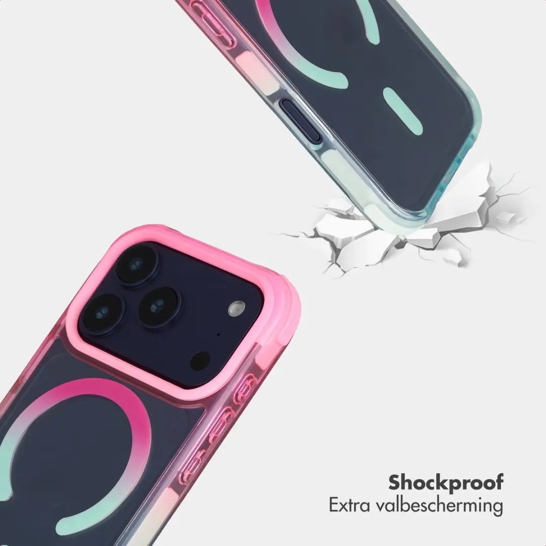 Selencia iPhone 17 Pro Max Gradient Hoesje - Roze/Blauw