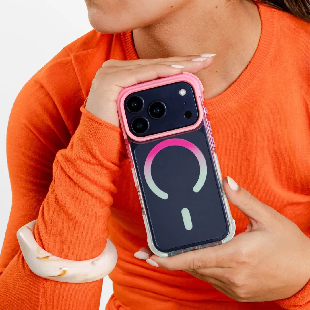 Selencia iPhone 17 Pro Max Gradient Hoesje - Roze/Blauw