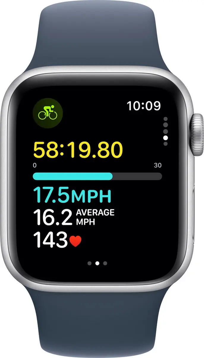 Apple Watch SE 40mm Zilver Storm Blue Band