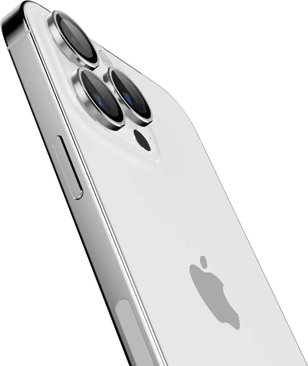 Spigen Optik EZ Fit iPhone 14 Pro Camera Beschermer - 2 Stuks - Zilver - afbeelding 4 van 6