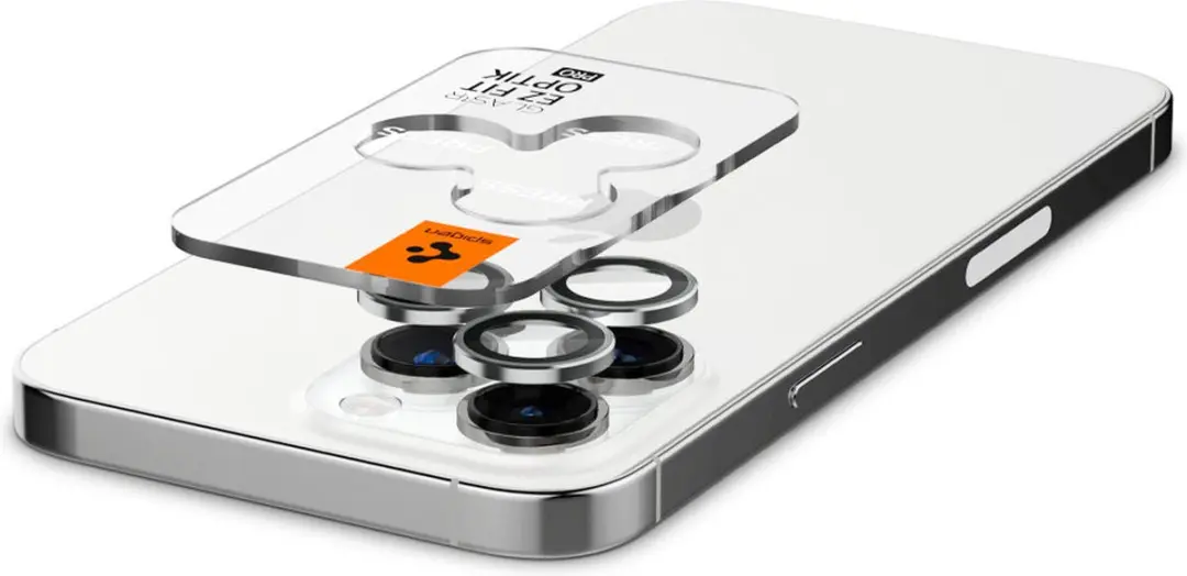 Spigen Optik EZ Fit iPhone 14 Pro Camera Beschermer - 2 Stuks - Zilver - afbeelding 3 van 6