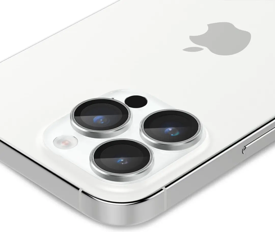 Spigen Optik EZ Fit iPhone 14 Pro Camera Beschermer - 2 Stuks - Zilver - afbeelding 6 van 6