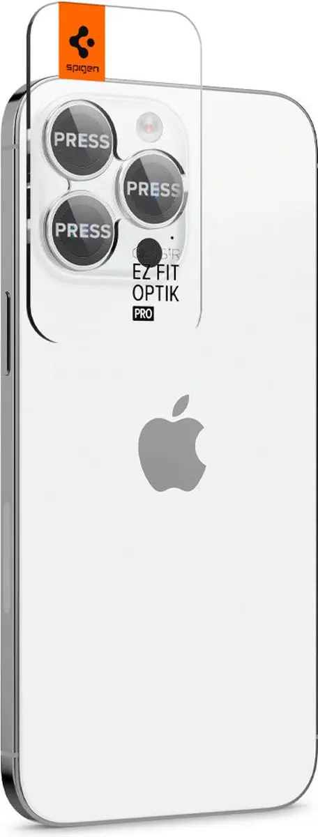 Spigen Optik EZ Fit iPhone 14 Pro Camera Beschermer - 2 Stuks - Zilver - afbeelding 5 van 6