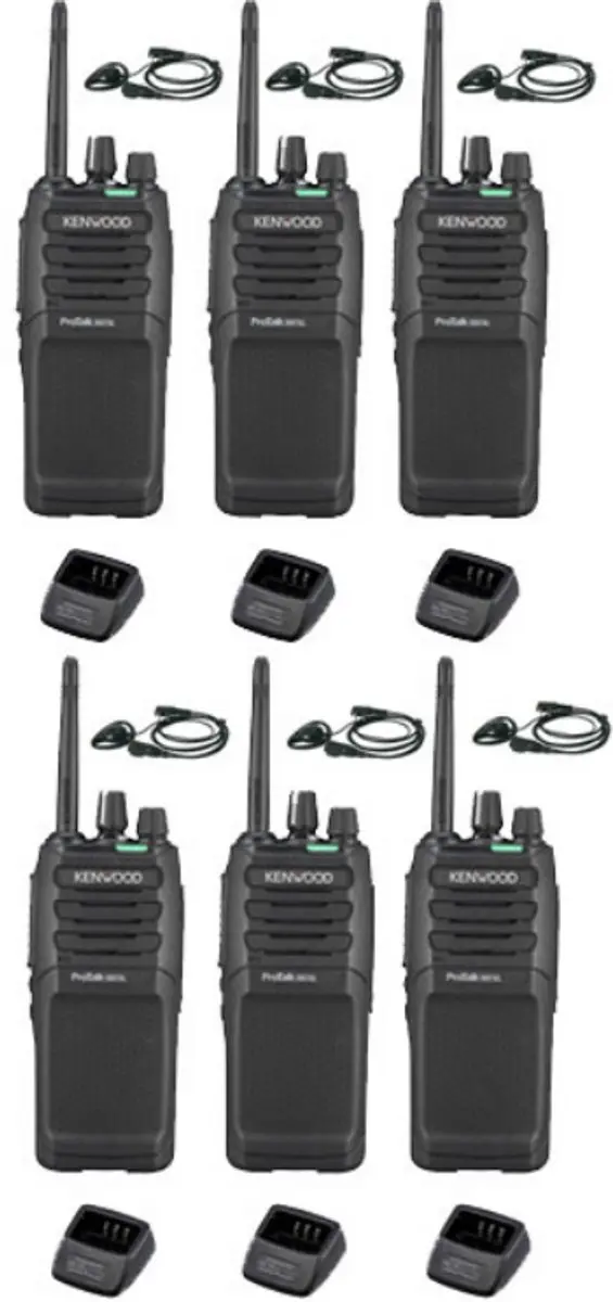 Kenwood TK-3701D Portofoon Set - 6 Stuks - Zwart