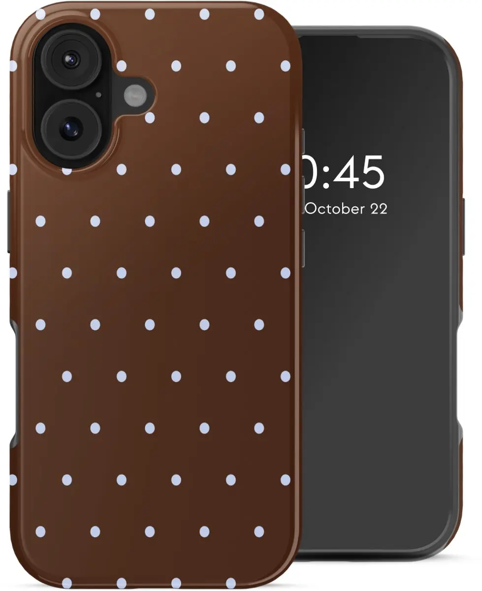 Selencia Hoesje iPhone 17 Backcover Happy Dots Chocolate