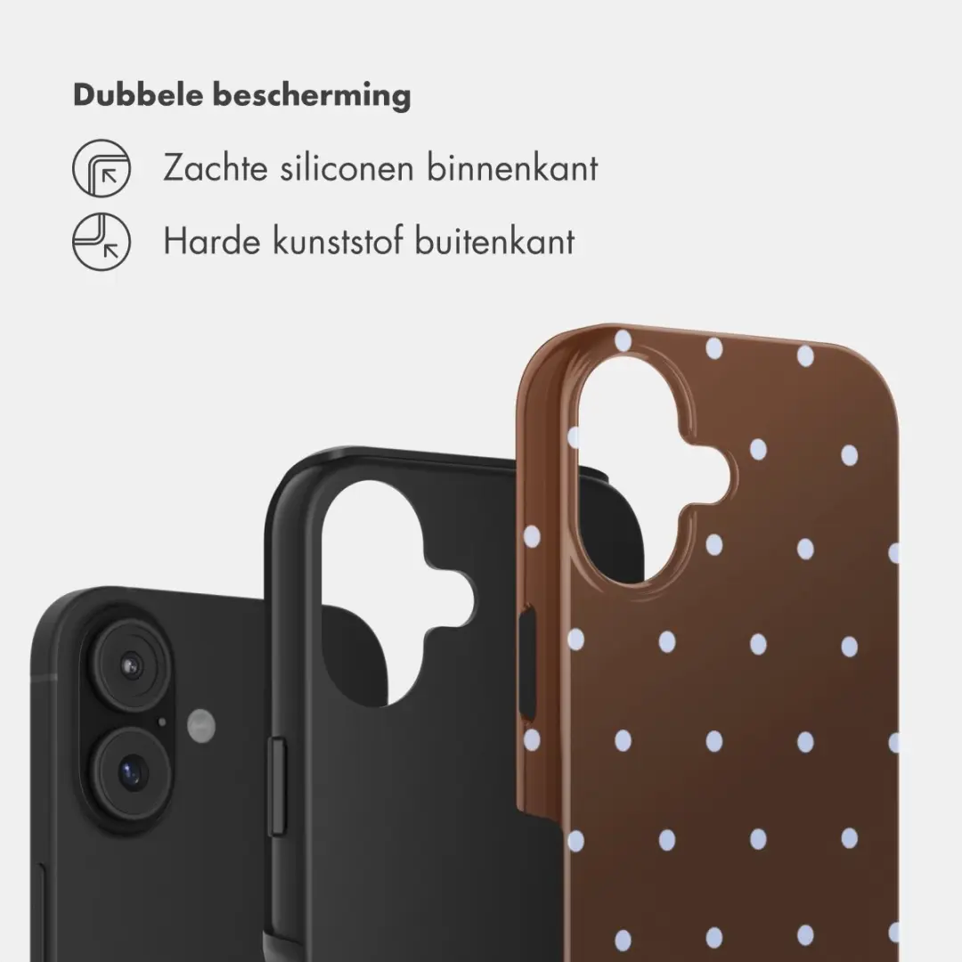 Selencia Hoesje iPhone 17 Backcover Happy Dots Chocolate