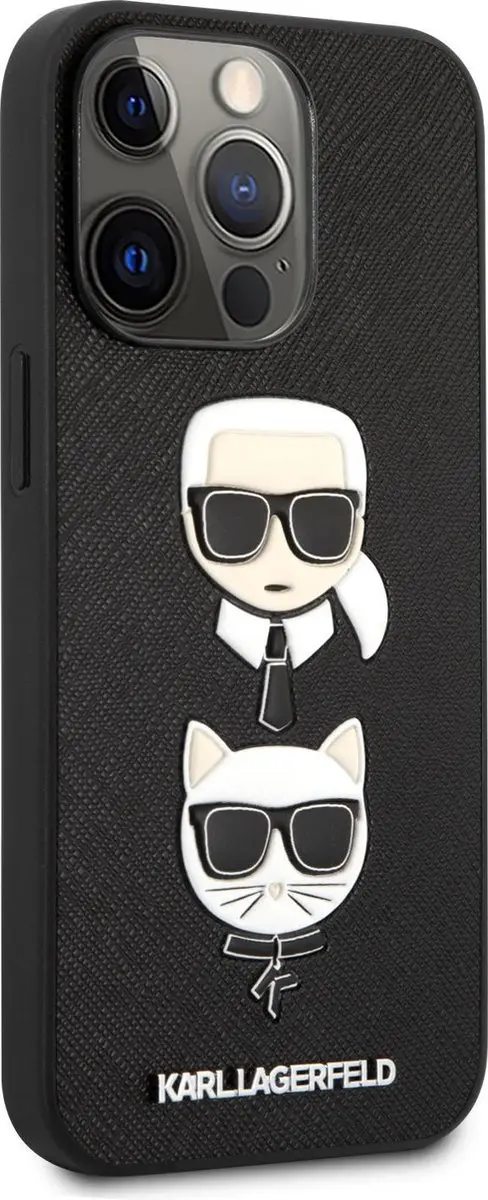 Karl Lagerfeld Karl & Choupette Heads Hoesje iPhone 13 Pro Max - Zwart