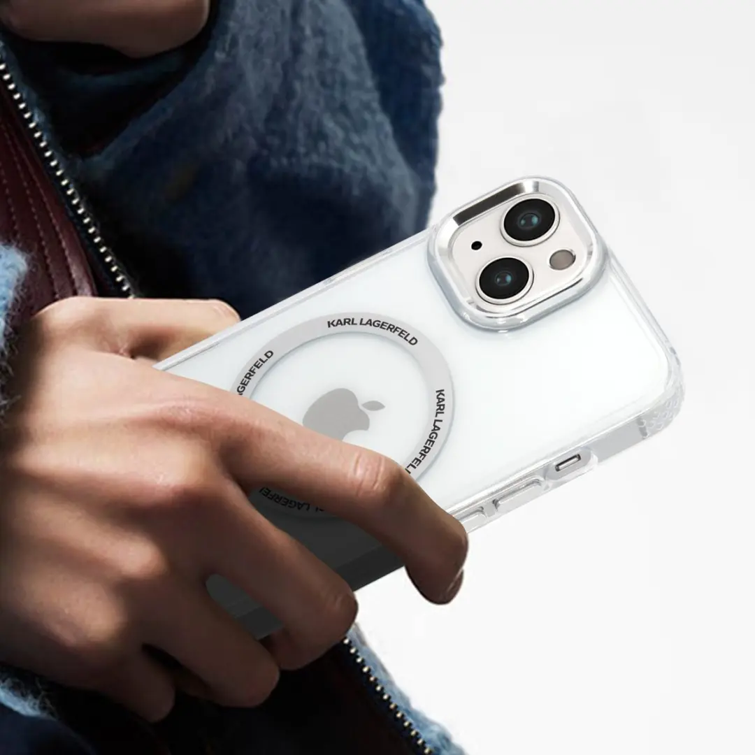 Karl Lagerfeld Backcase Hoesje iPhone 14 Plus - Transparant - TPU