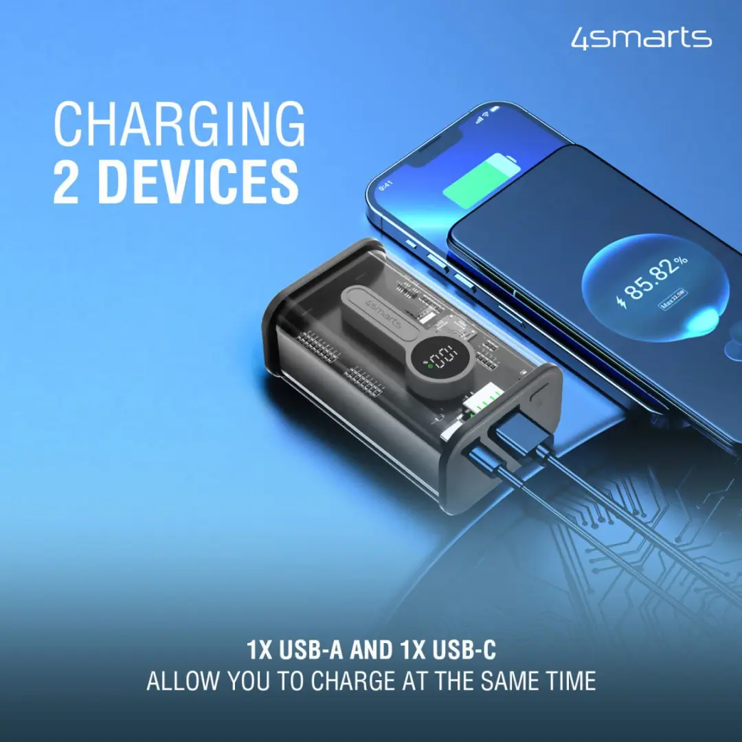 4Smarts Lucid 22.5W Powerbank 9000mAh - Grijs