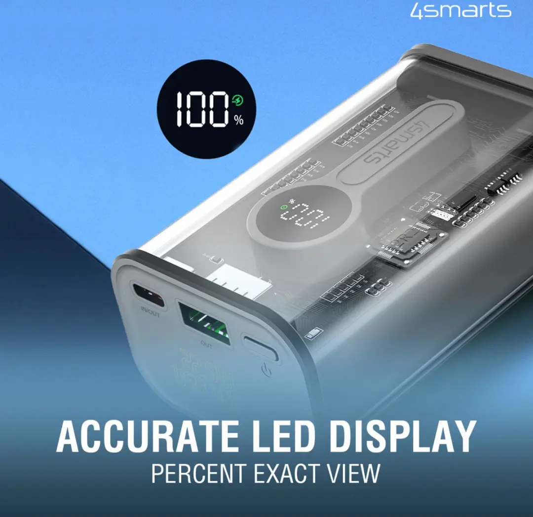 4Smarts Lucid 22.5W Powerbank 9000mAh - Grijs
