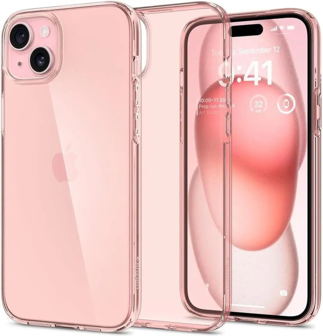 Spigen Crystal Flex Hoesje iPhone 15 Plus - Roze Transparant - ACS06458